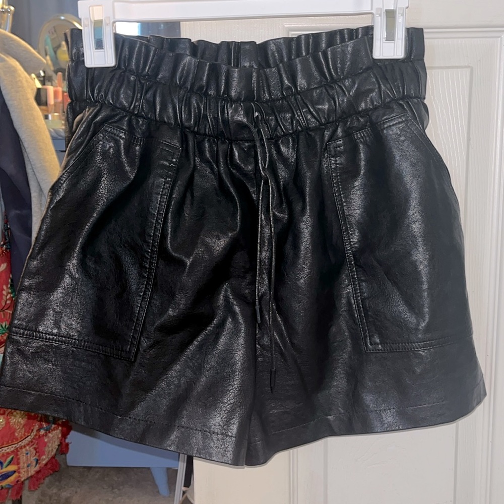 Leather shorts